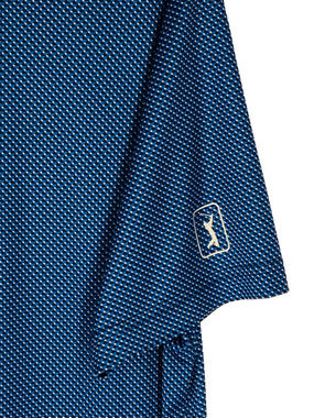 NWOT PGA Tour Blue Gray Polygon Mens Short Sleeve Polo Shirt Mens Medium